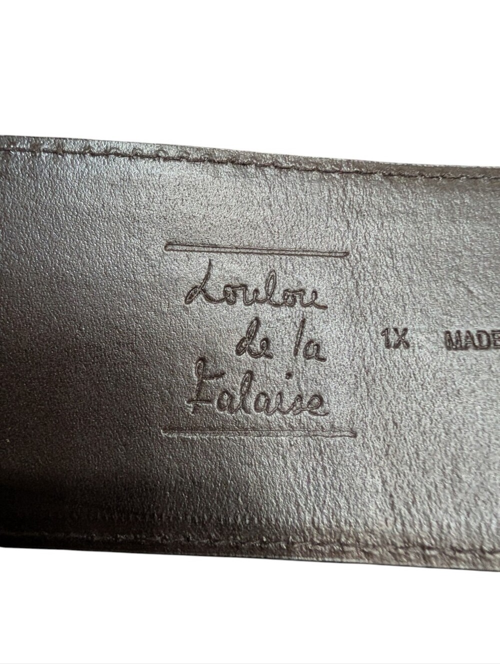 Loulou de la Falaise 1X Wide Leather Waist Belt Brown Stripe O Ring NWT - Picture 7 of 11